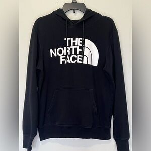 The North Face Hoodie Mens Small Black Pullover Sweatshirt Fleece logo
